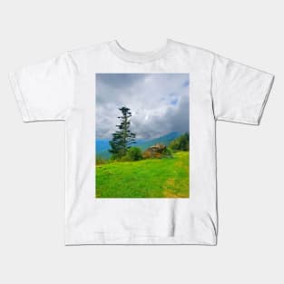 Tree and Rock on the Blue Ridge Parkway Kids T-Shirt